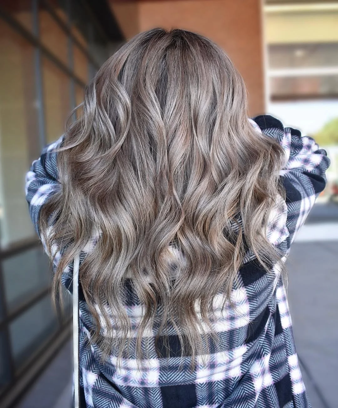 ashy summer mushroom brown hair color 2026 + Pearl Taupe Mushroom Lengths with Soft Flowing Waves
