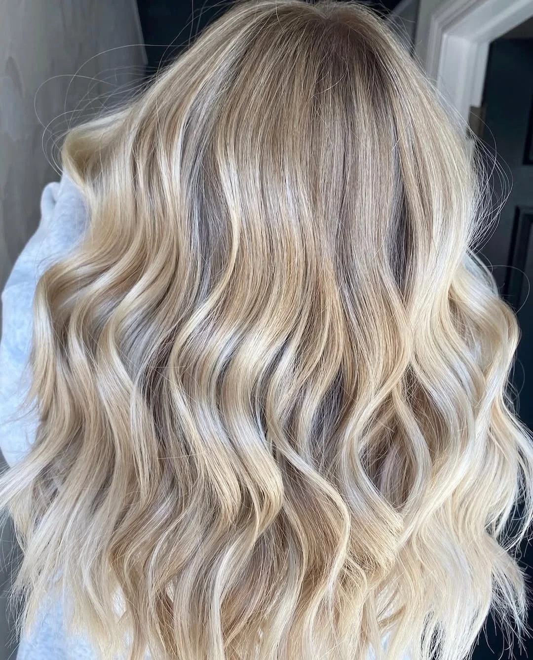 bright summer blonde hair color 2026 + Pearl Beige Waves With Lived In Brightness