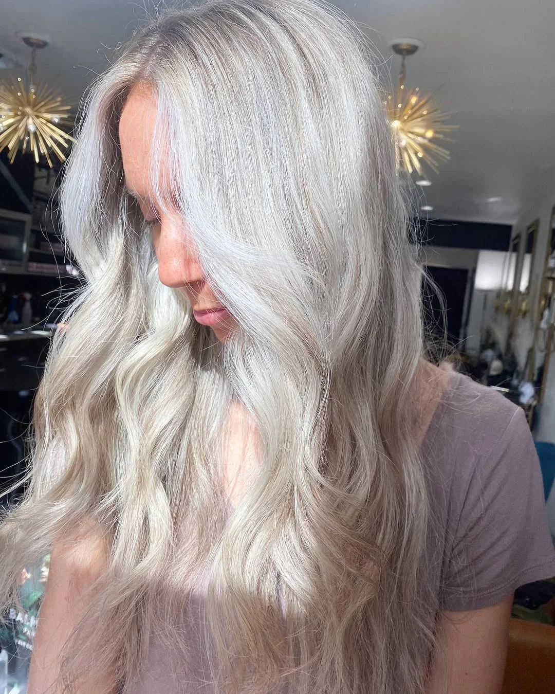 bright summer blonde hair color 2026 + Frosted Platinum Lengths With Soft Moonlit Waves