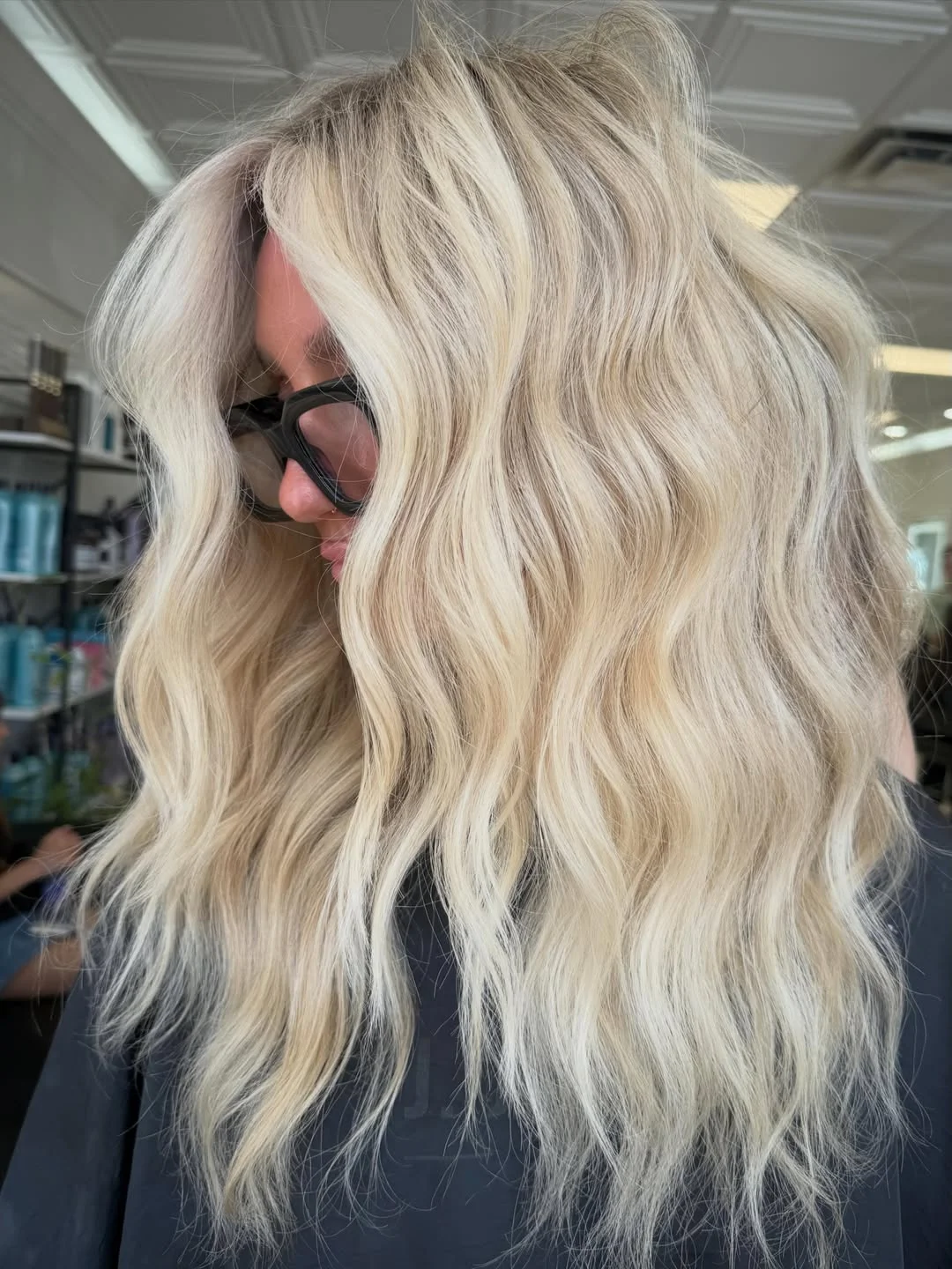 bright summer blonde hair color 2026 + Vanilla Blonde Waves With a Rooted Finish