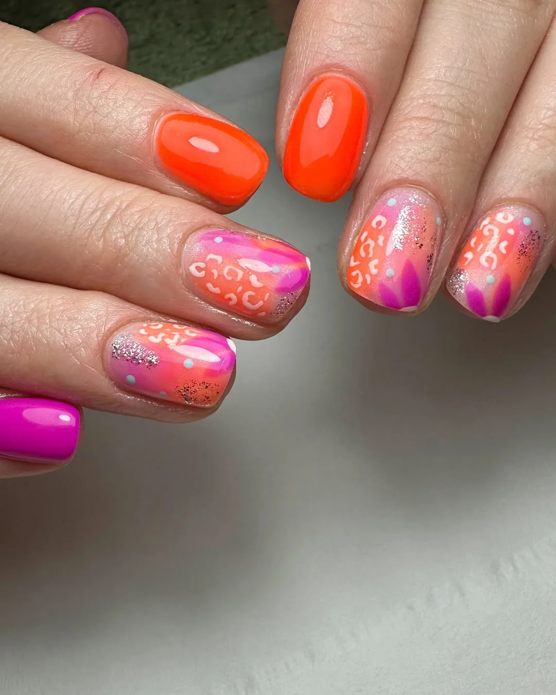 bright summer nails 2026 + Pink and Orange Pop Art Summer Nails