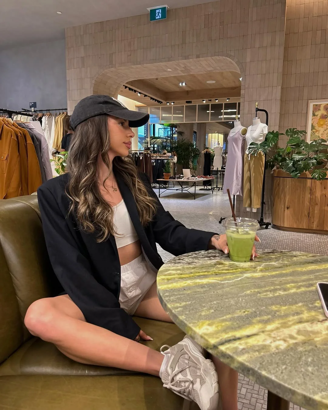casual summer blazer outfits 2026 Black Blazer With White Shorts And A Baseball Cap