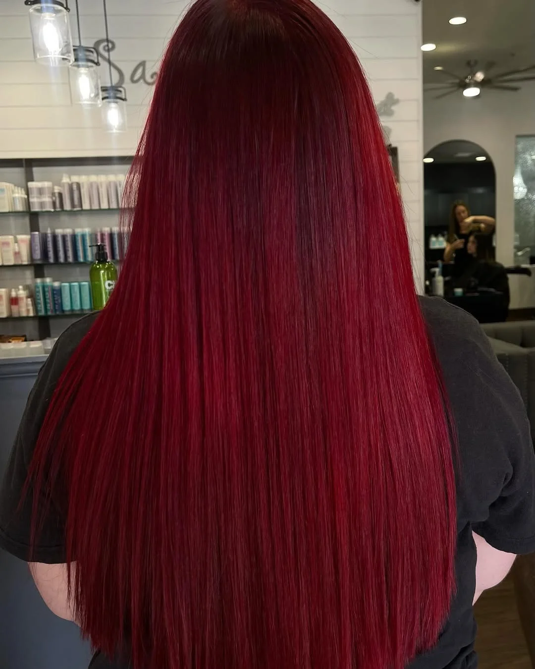cherry summer red hair color 2026 + True Cherry Silk Press With Bold Red Saturation