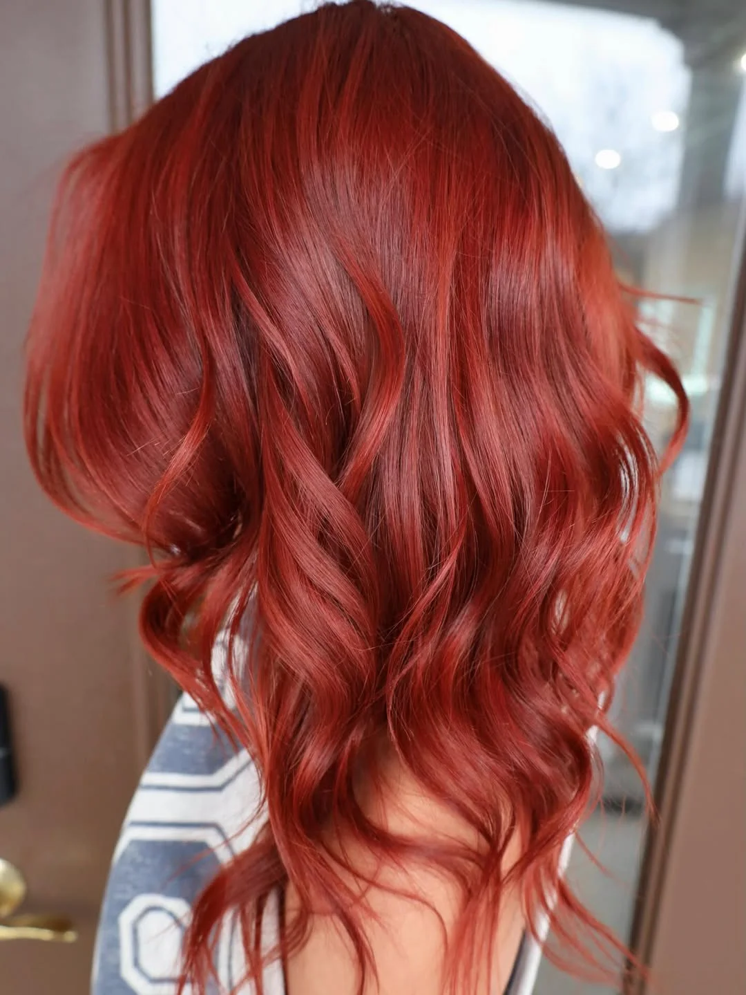 cherry summer red hair color 2026 + Soft Copper Cherry Waves With a Sunlit Finish