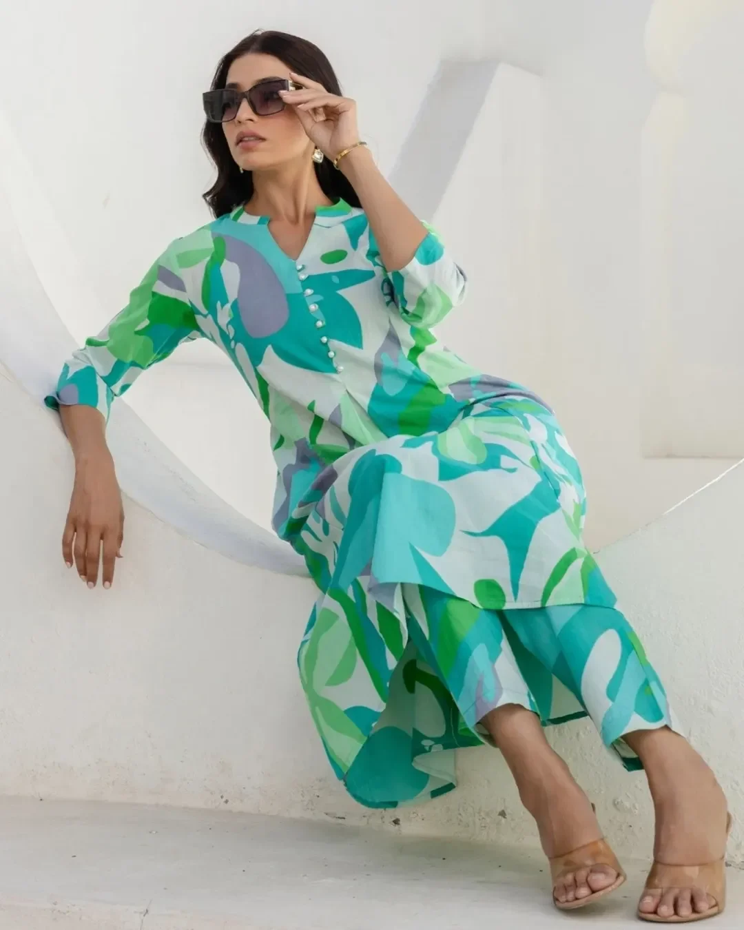 comfy breathable summer outfits 2026 Aqua Green Statement Dress With Cool Resort Energy