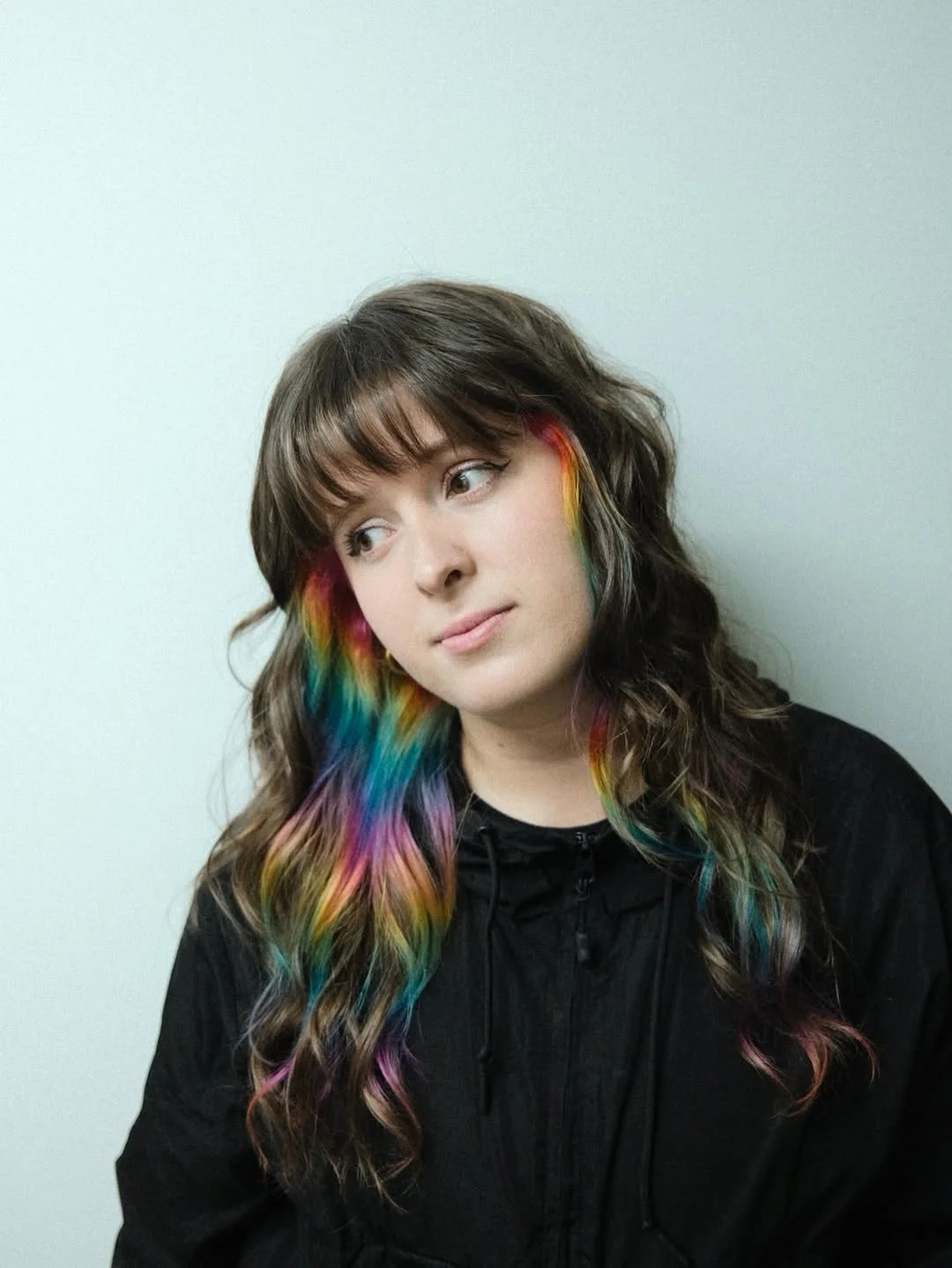 cute summer hair color ideas 2026 + Prism Peekaboo Ribbons for Soft Brunette Waves