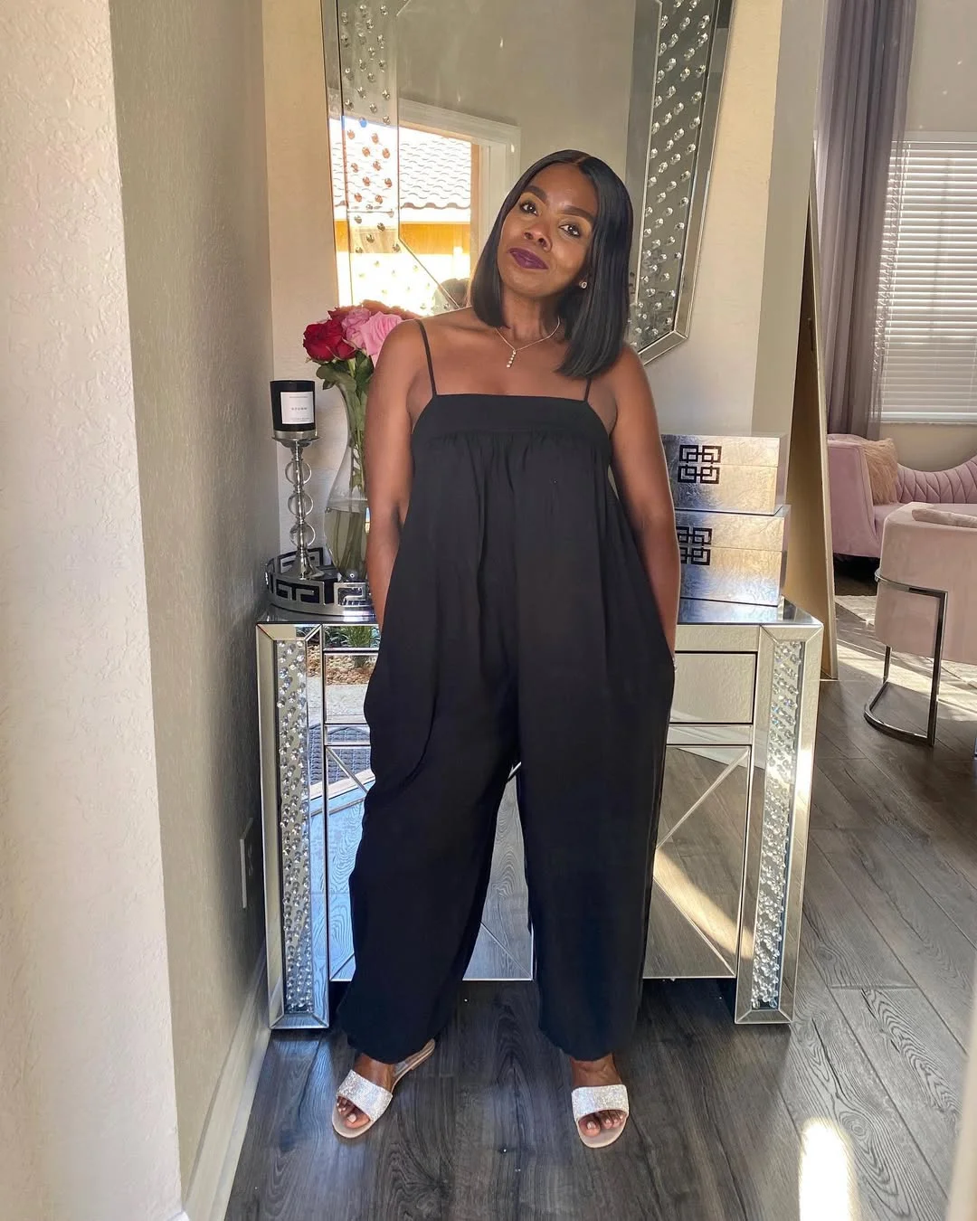 dressy summer jumpsuit outfits 2026 + Black Minimal Jumpsuit With Quiet Evening Cool