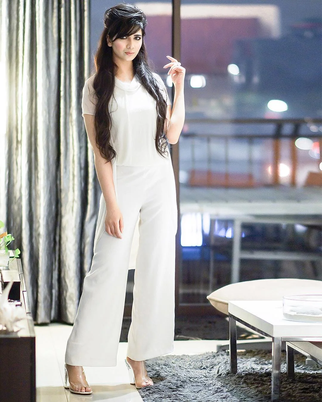 dressy summer jumpsuit outfits 2026 + Ivory Wide-Leg Jumpsuit With Modern Occasion Appeal
