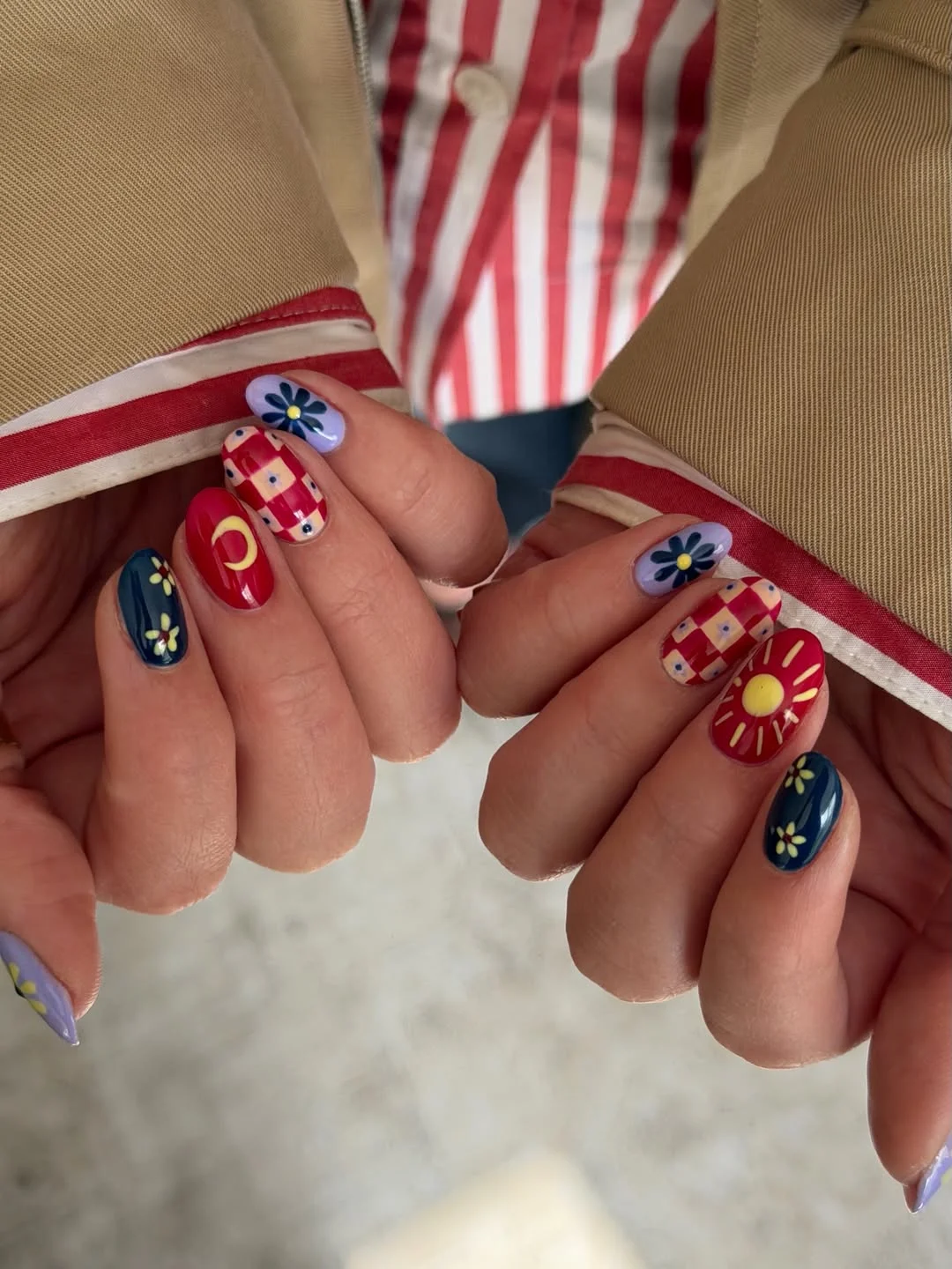 funky summer nails 2026 + Picnic Florals and Checkerboard Summer Nails