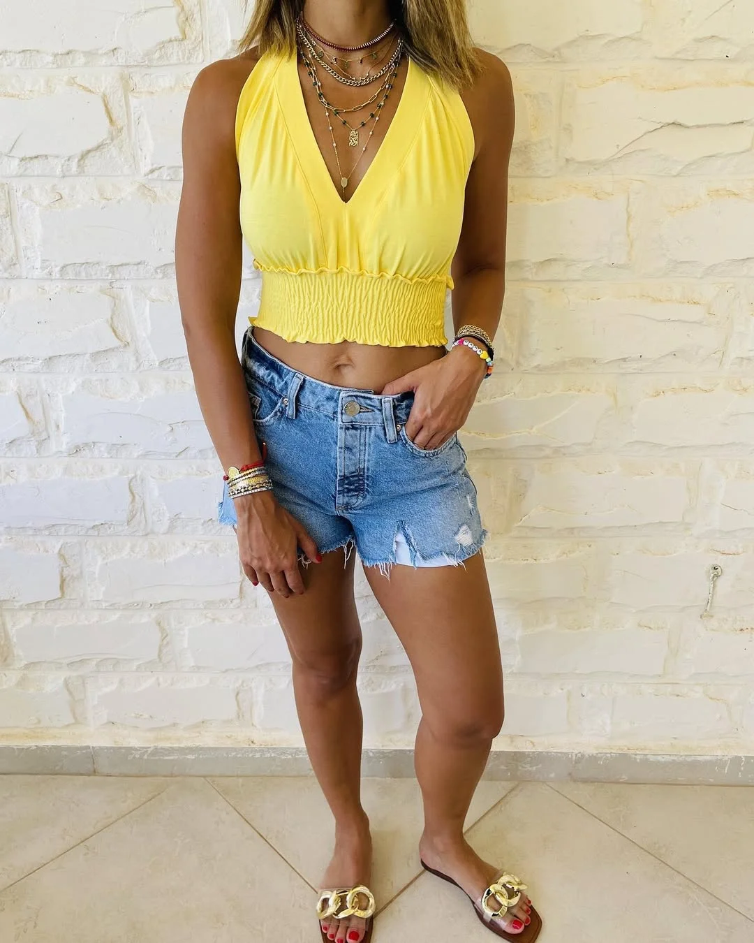 halter summer crop top outfits 2026 Sunny Yellow Halter Tops That Instantly Brighten Summer Denim