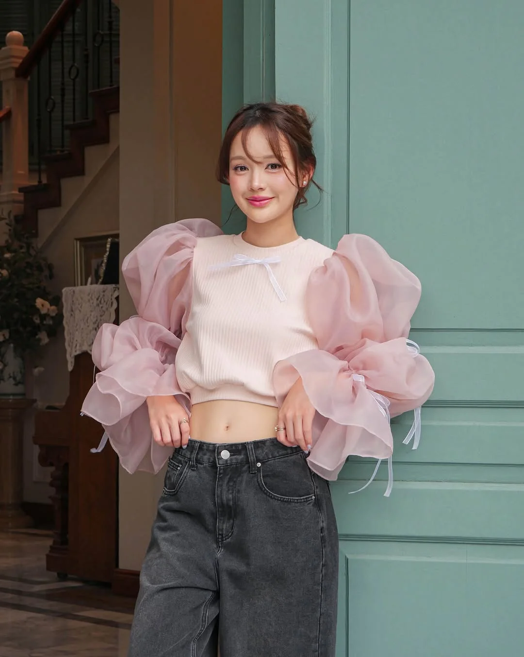 halter summer crop top outfits 2026 Dreamy Puff Sleeve Crop Tops With Soft Feminine Energy
