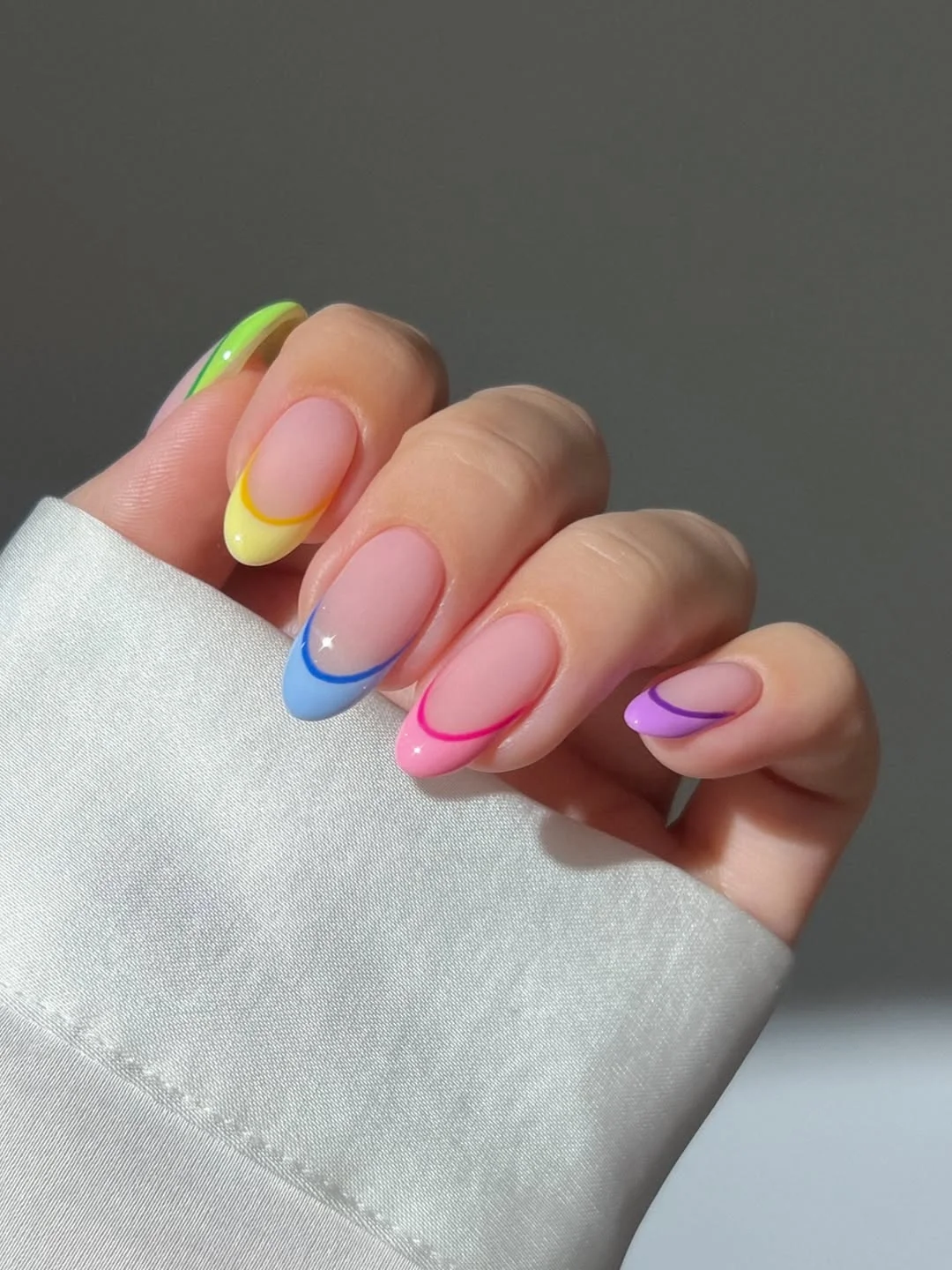 June Nail Colors ideas - Summer Trends 2026 Rainbow French Tips That Bring Back Fun Summer Energy