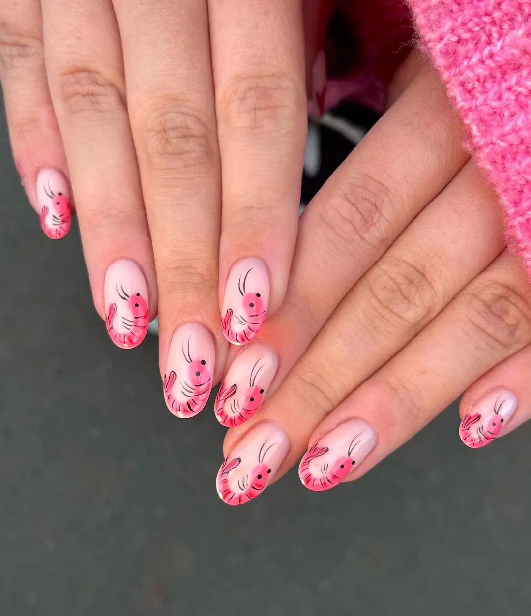 June Nail Colors ideas - Summer Trends 2026 Pink Shrimp Nails That Turn Summer Seafood Into Nail Art