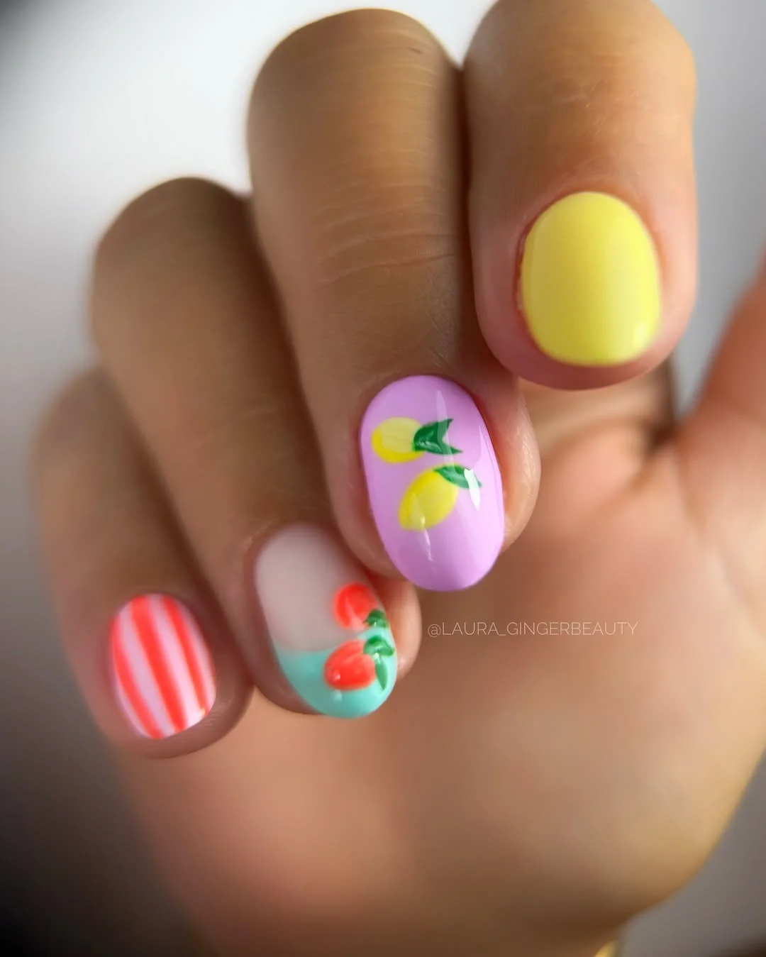 June Nail Colors ideas - Summer Trends 2026 Pastel Fruit Salad Nails With Sweet Candy Colors