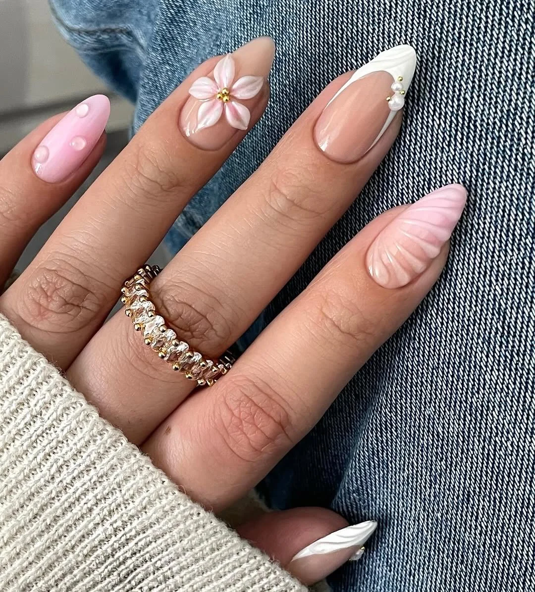 summer nails ideas june Soft Pink 3D Floral Nails That Feel Almost Bridal