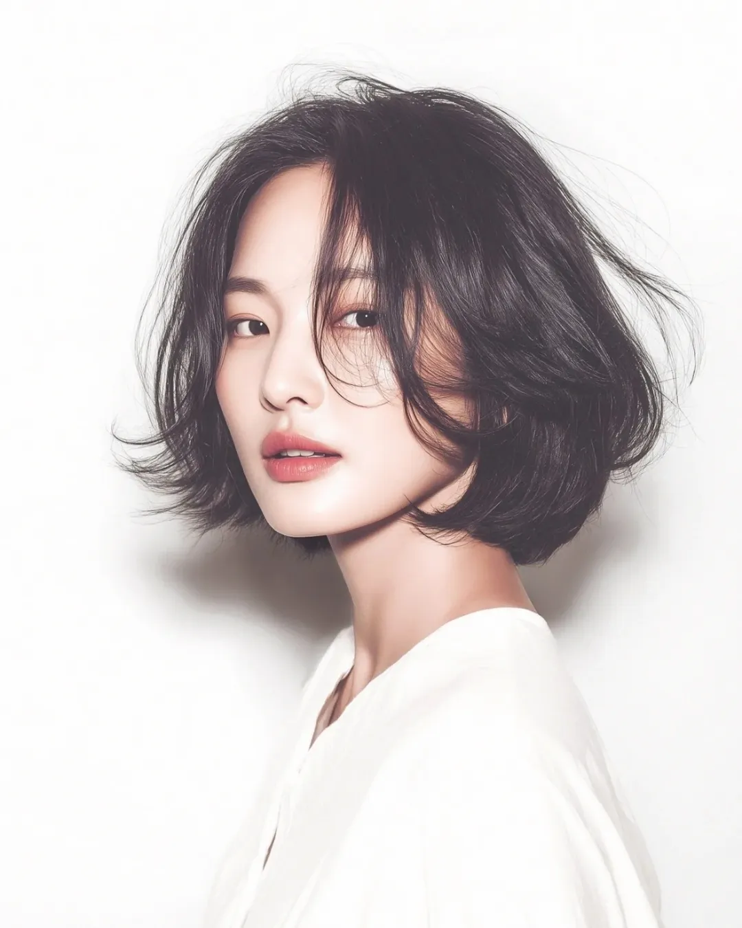 layered summer bob haircut 2026 Airy Korean-Inspired Bob With Soft Wavy Movement