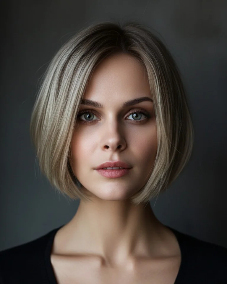 layered summer bob haircut 2026 Minimal Blonde Bob With Clean Angled Lines