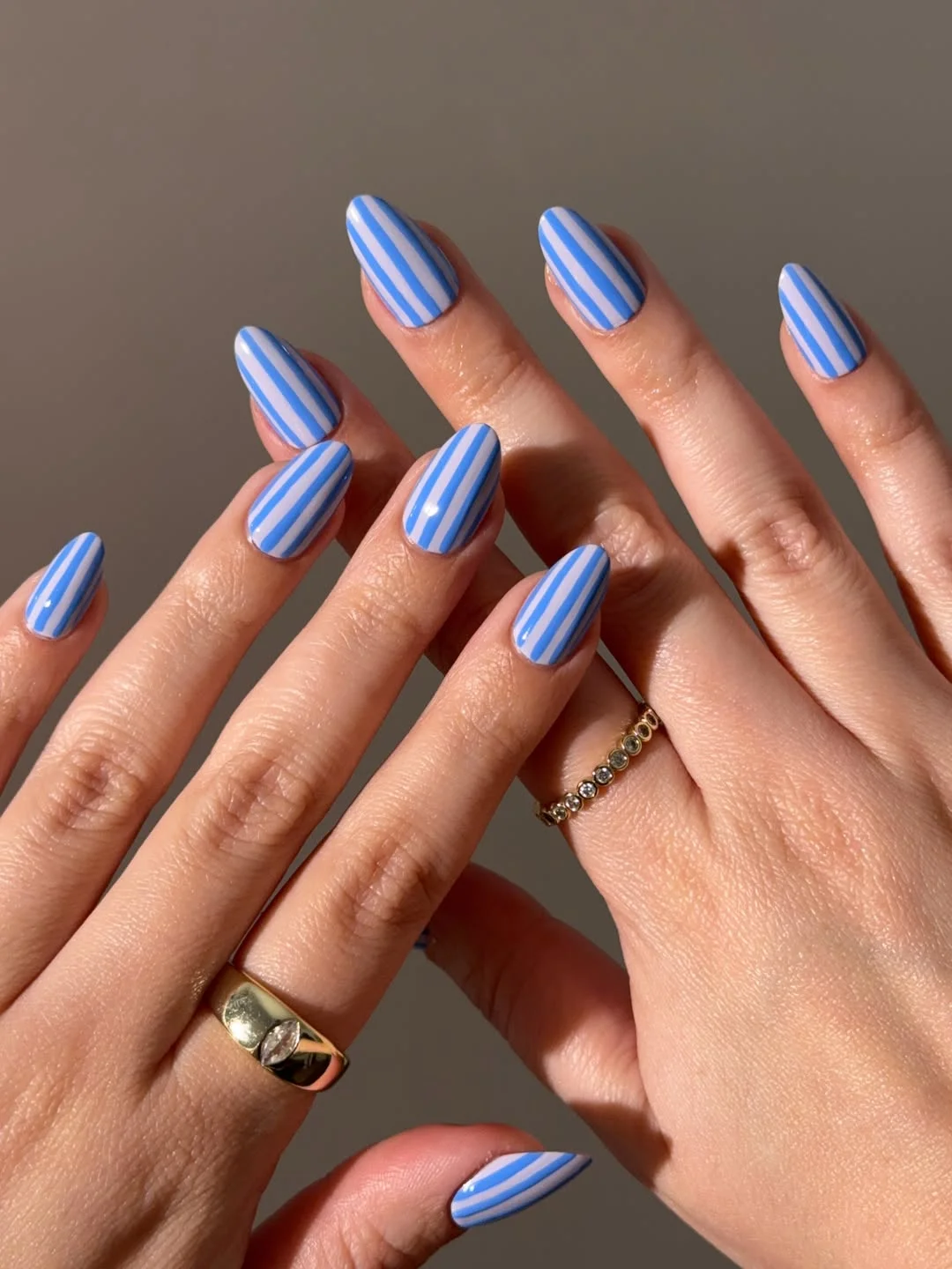 light summer nails 2026 + Periwinkle Pinstripe Nails for a Crisp Summer Look