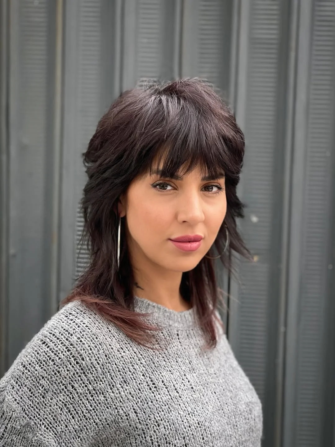 messy summer shag haircut 2026 Polished Dark Shag With Sweater-Soft Volume