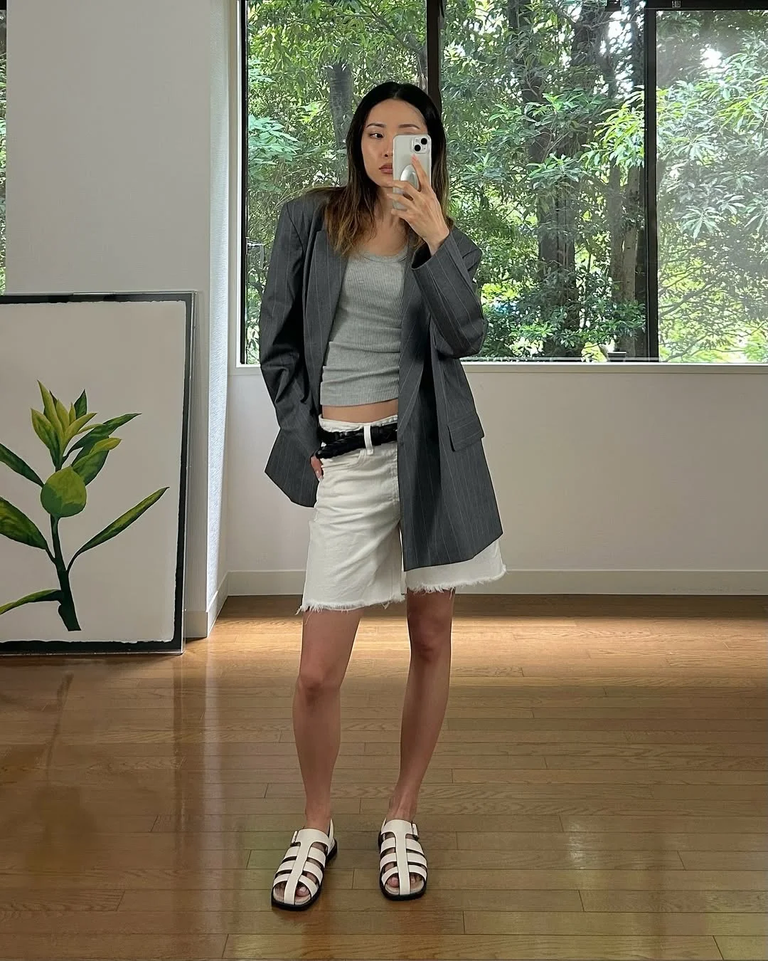 oversized summer outfit 2026 Oversized Blazer Styling with Relaxed Bermuda Shorts