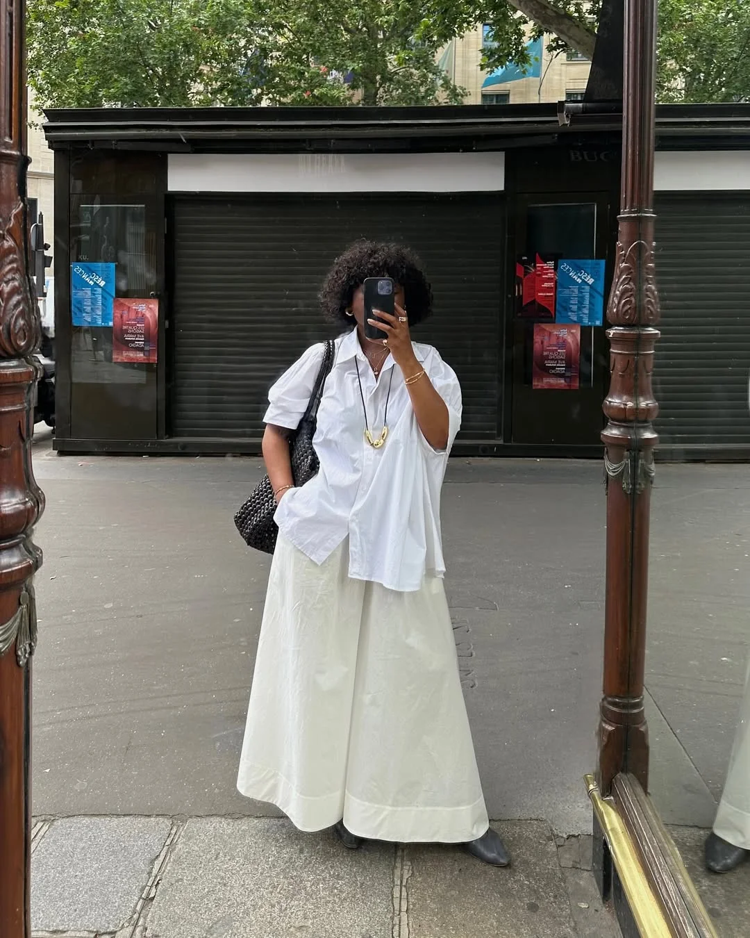 oversized summer outfit 2026 Voluminous White Skirt and Crisp Oversized Shirt Energy