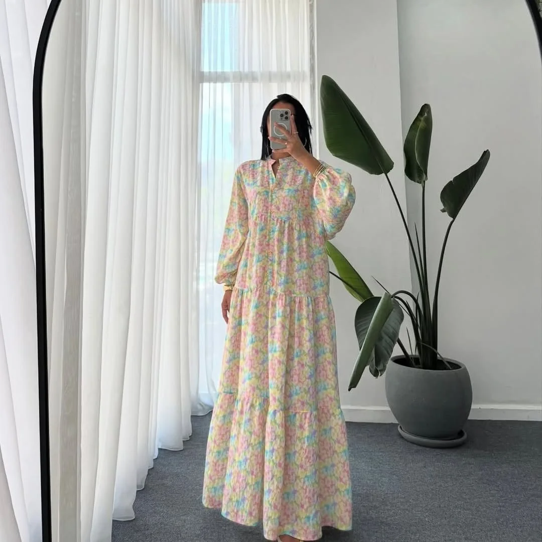 oversized summer outfit 2026 Pastel Floral Maxi Dresses with an Oversized Summer Mood