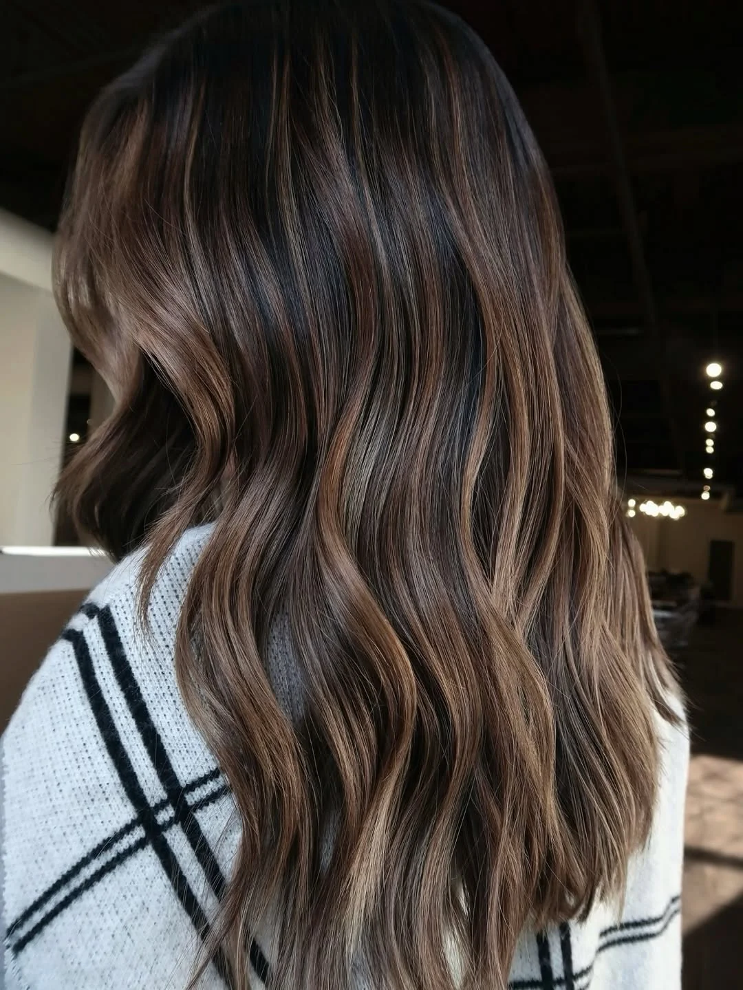 rich summer hair color ideas for brunettes 2026 + Cool Cocoa Brunette With Taupe Ribbon Dimension