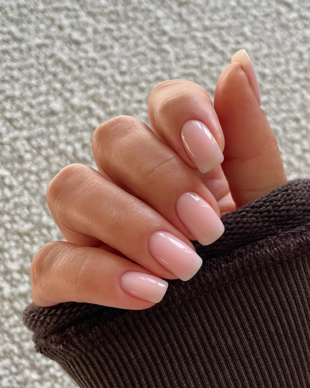 short squoval nails design 2026 + Milky Blush Squoval Nails with Barely There Shine