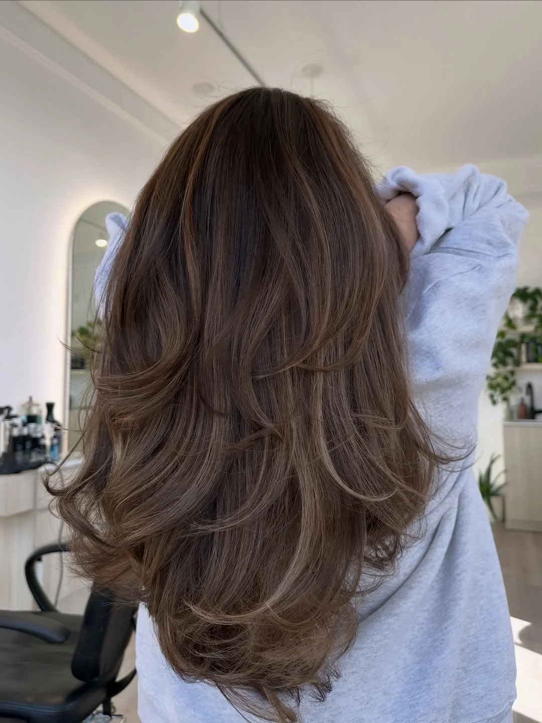 soft summer ombre hair color 2026 + Cocoa Brown Layers With a Barely There Ombre Melt