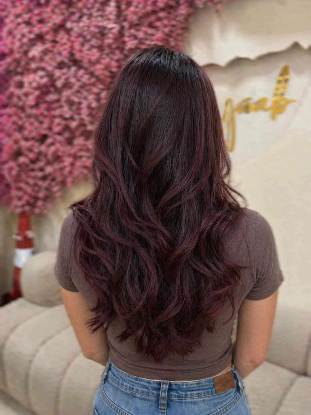 soft summer ombre hair color 2026 + Black Cherry Layers With a Velvet Ombre Glow