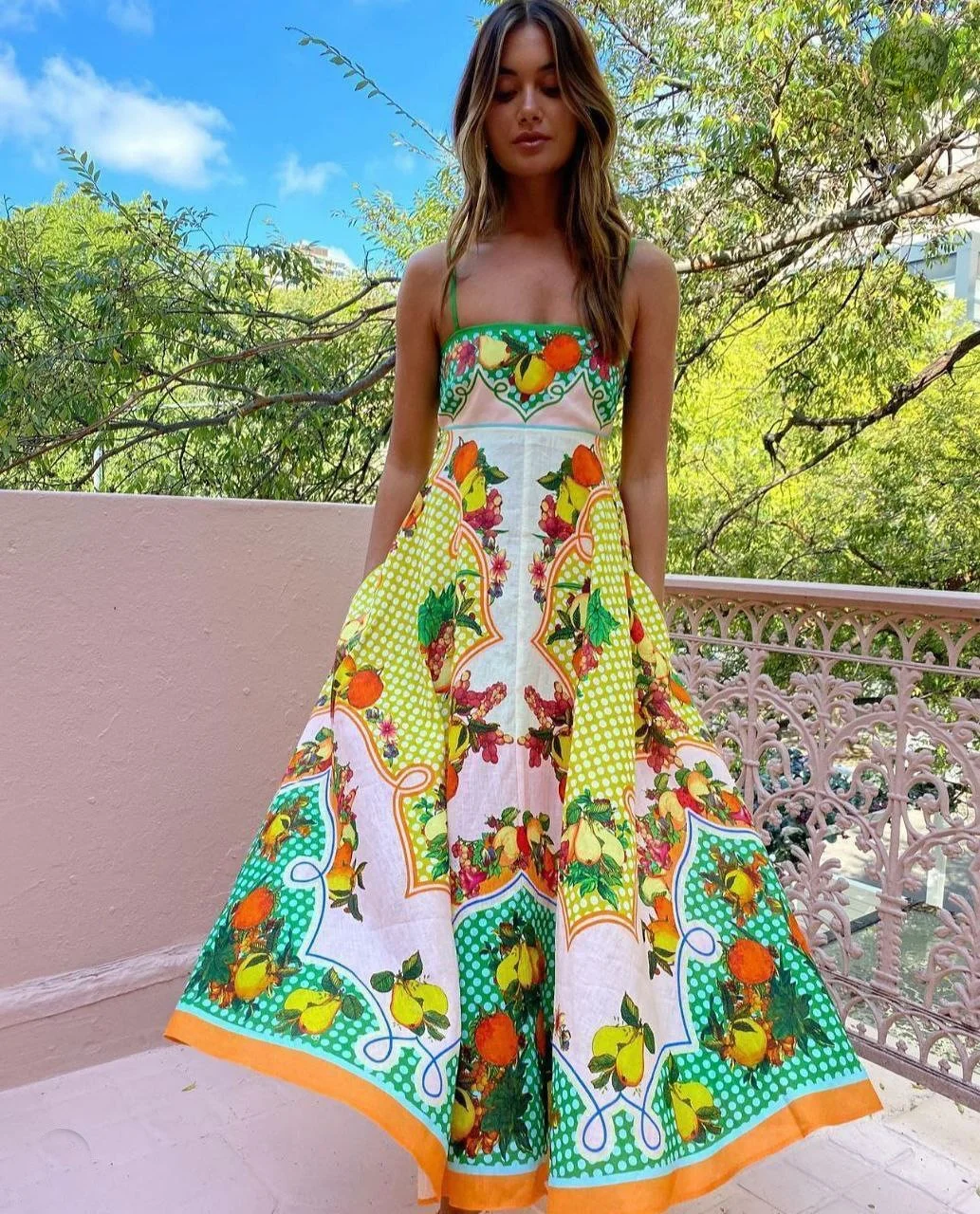 summer clothes essentials 2026 Fruit Print Sundress That Feels Like Summer On Holiday