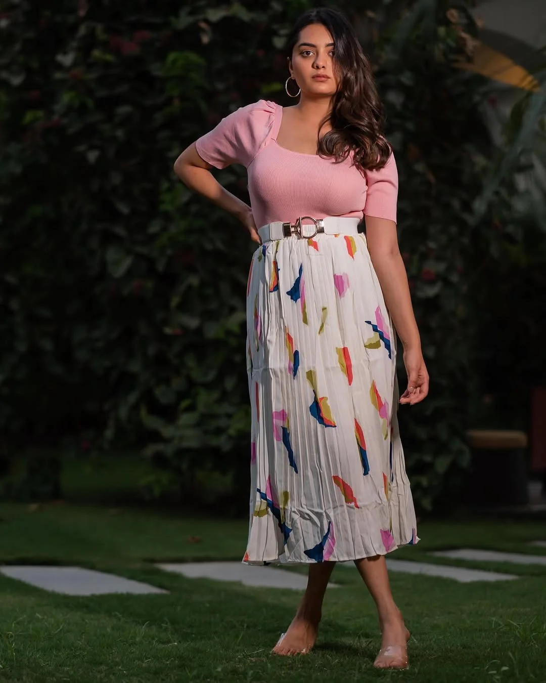 summer clothes essentials 2026 Soft Pink Knit Tops and Printed Midi Skirts That Feel Instantly Feminine