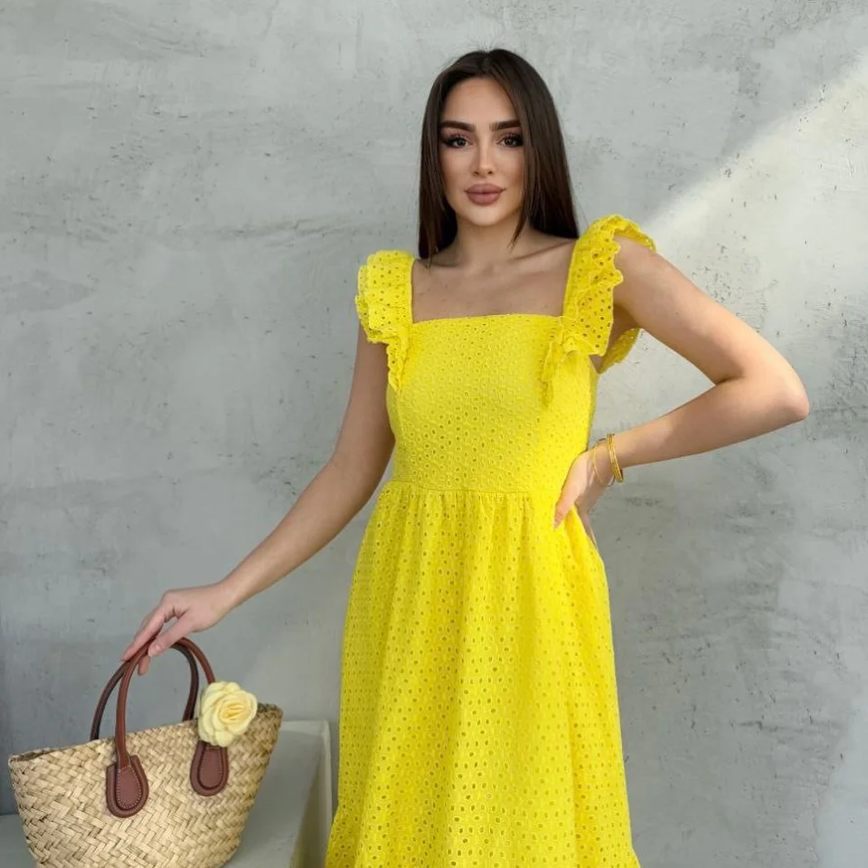 summer clothes essentials 2026 + Yellow Eyelet Sundress That Brightens The Entire Wardrobe