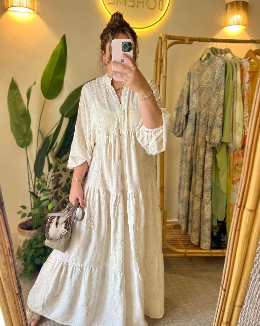 summer cotton dresses 2026 Soft White Embroidered Cotton Maxi For Quiet Luxury Days
