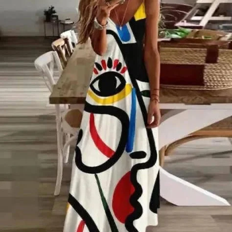 summer cotton dresses 2026 Art Print Cotton Sundress With Vacation Gallery Mood