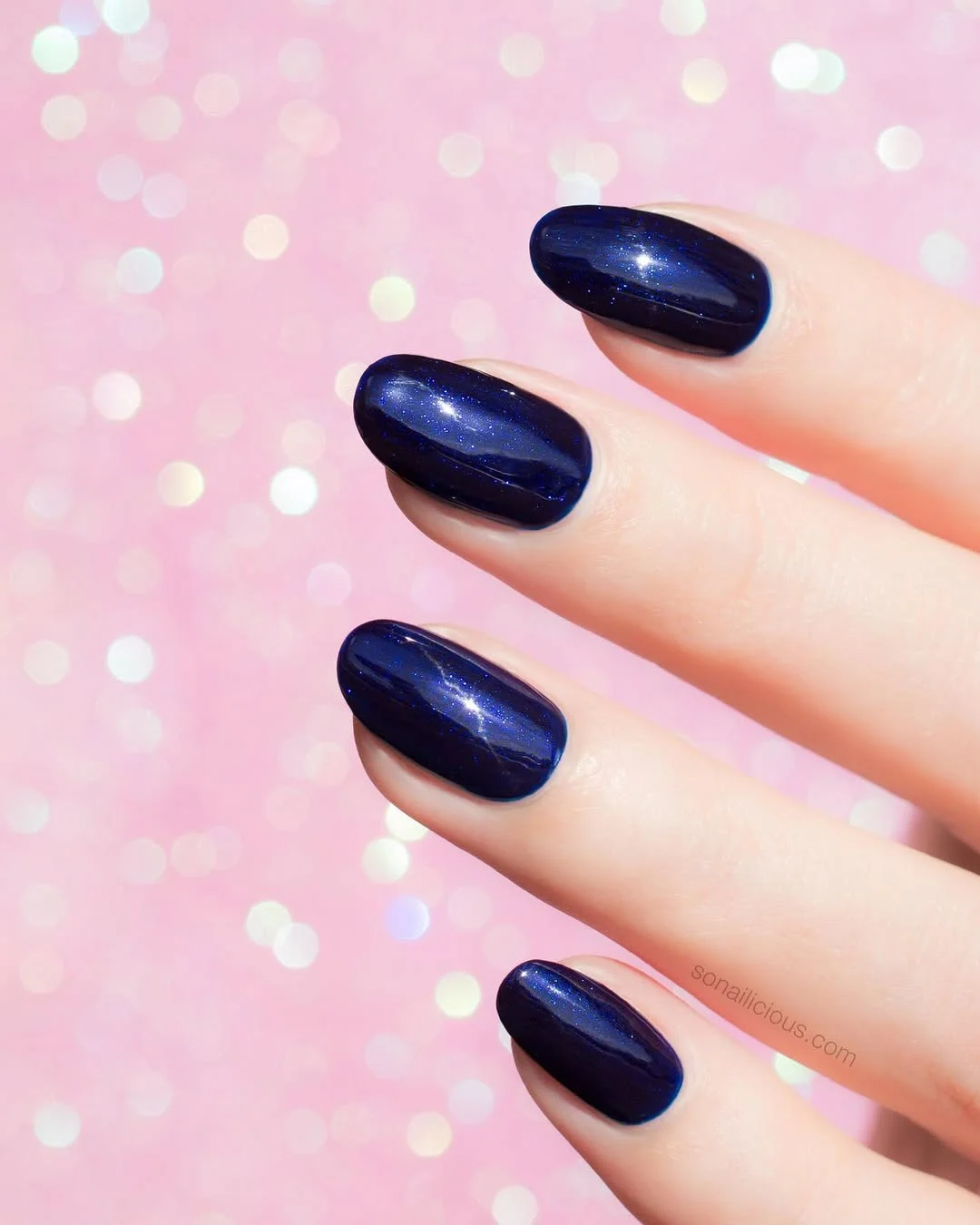 summer nails one color 2026 + Midnight Blue Shimmer Nails for a Glossy Summer Twist