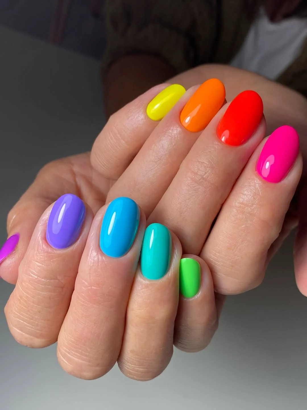 summer nails one color 2026 + Rainbow Solid Nails for a Full Color Summer Mood