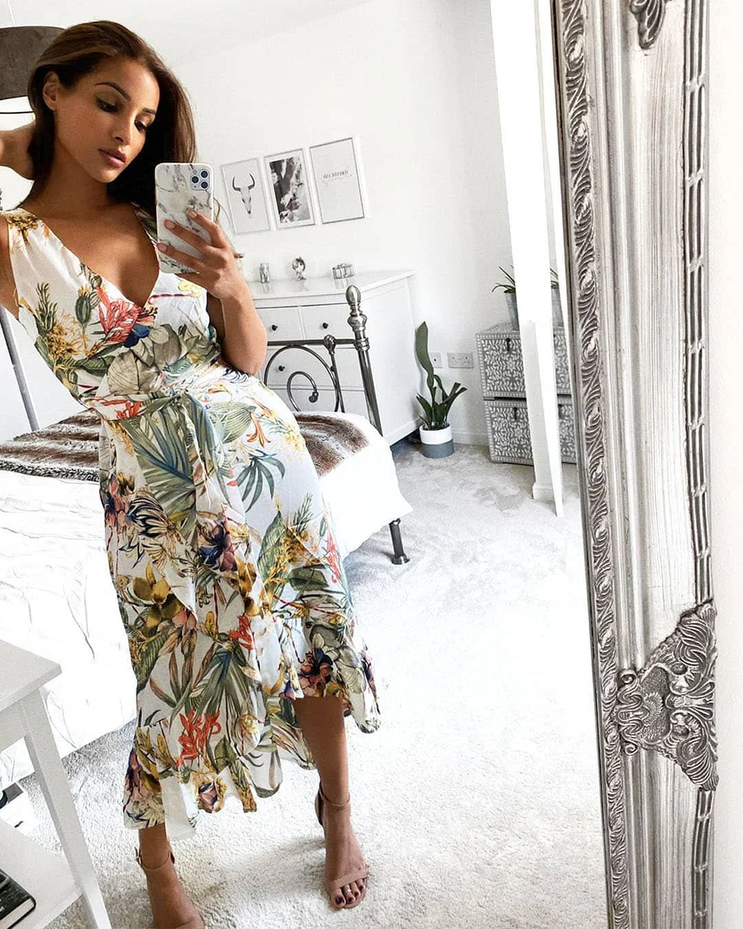summer sleeveless dresses 2026 Tropical Wrap Dress With Vacation Energy