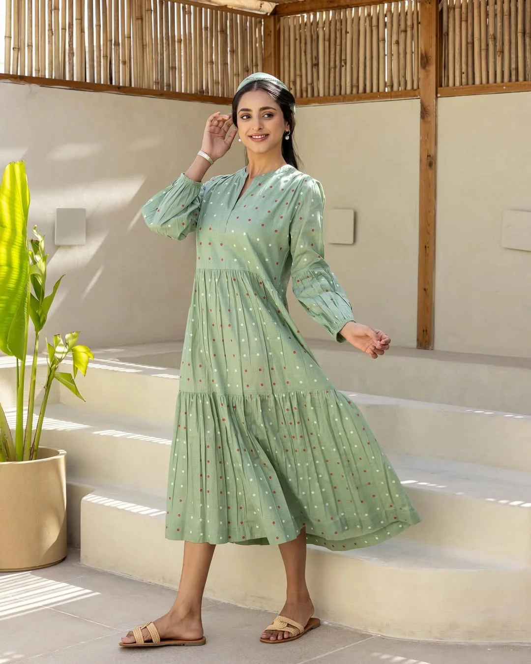 summer sleeveless dresses 2026 Soft Sage Midi Dress With Gentle Daytime Polish
