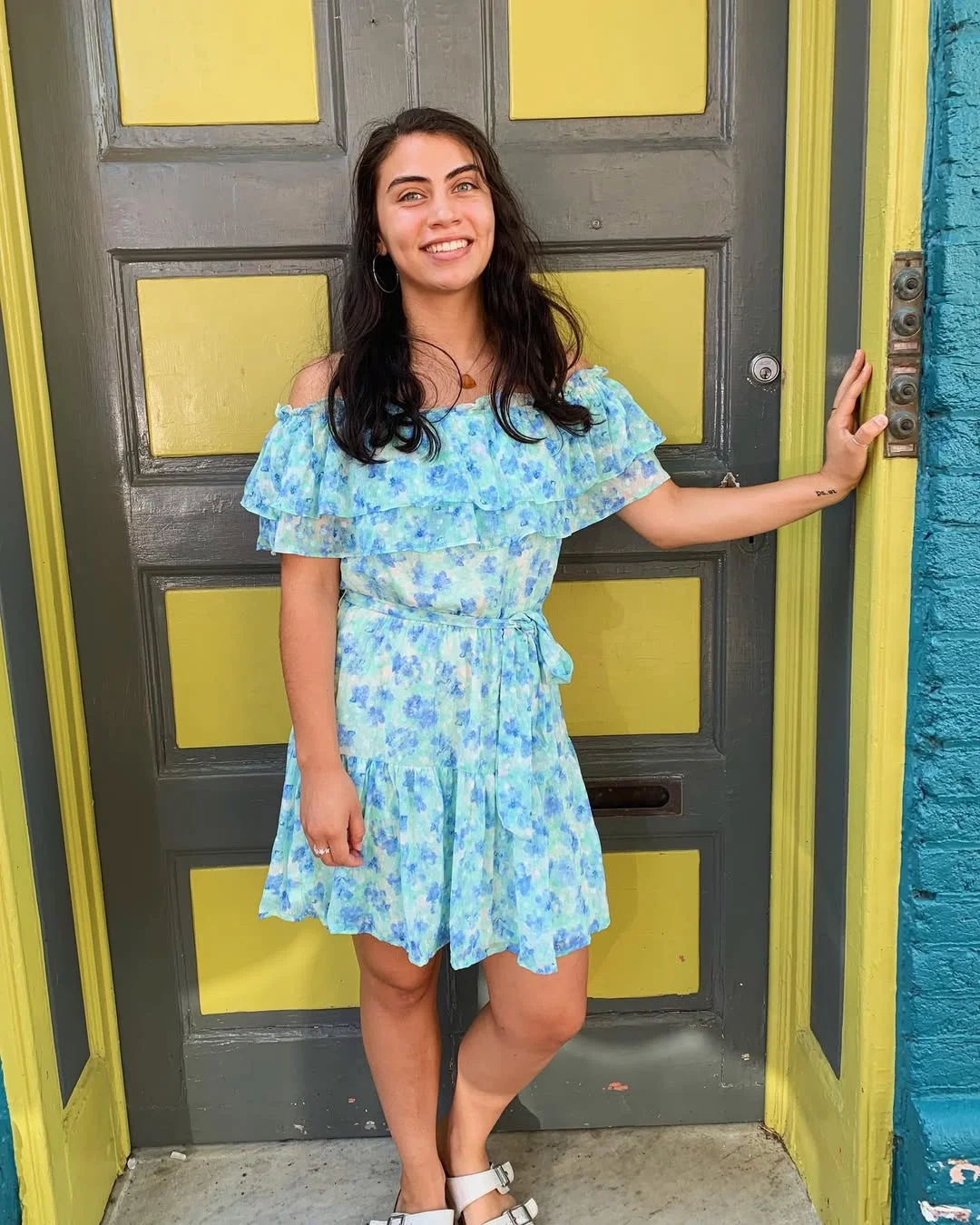 summer sundresses 2026 Blue Ruffle Sundress With A Bright Vacation Mood