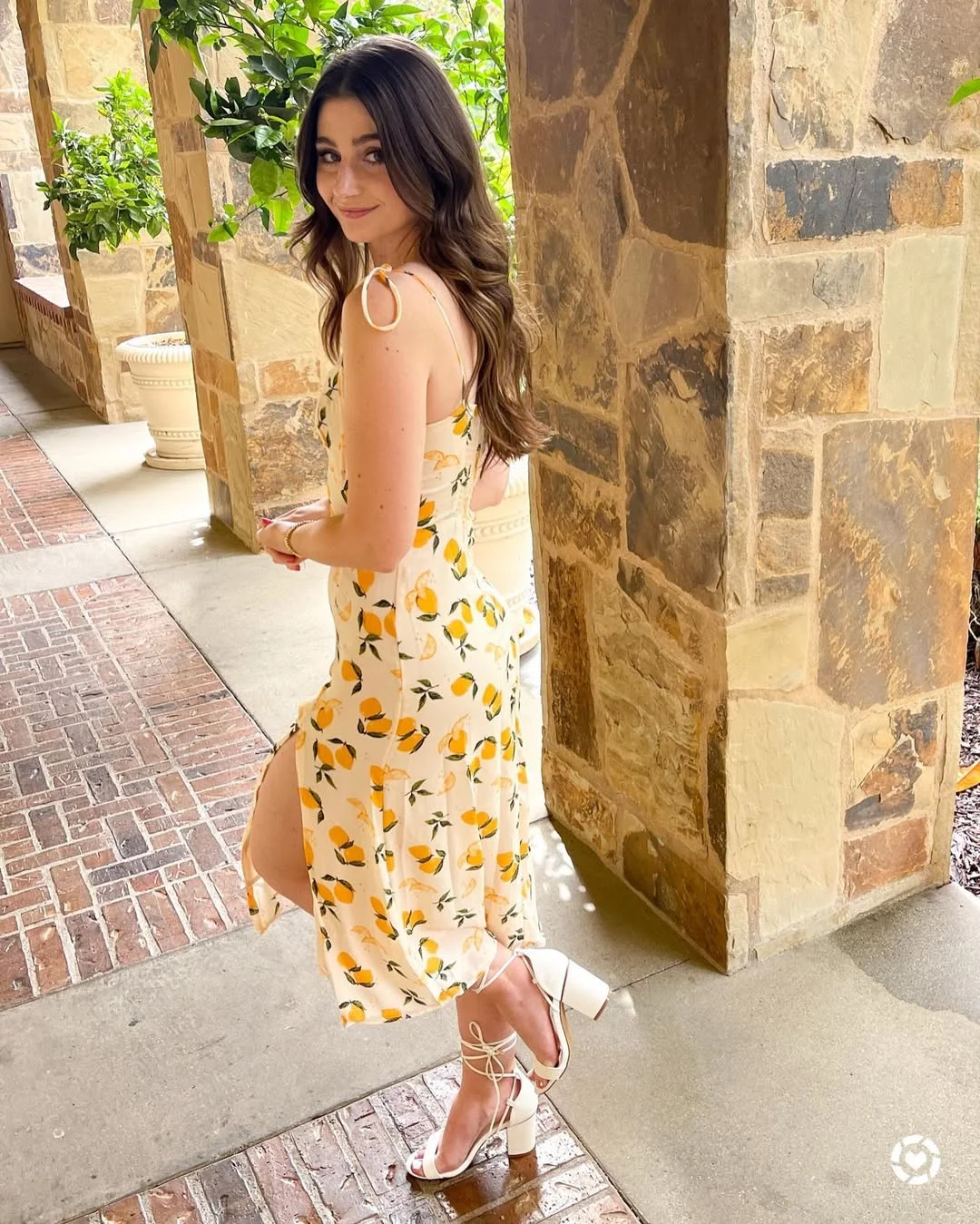 summer sundresses 2026 Lemon Print Midi Sundress For Sunlit Brunch Days