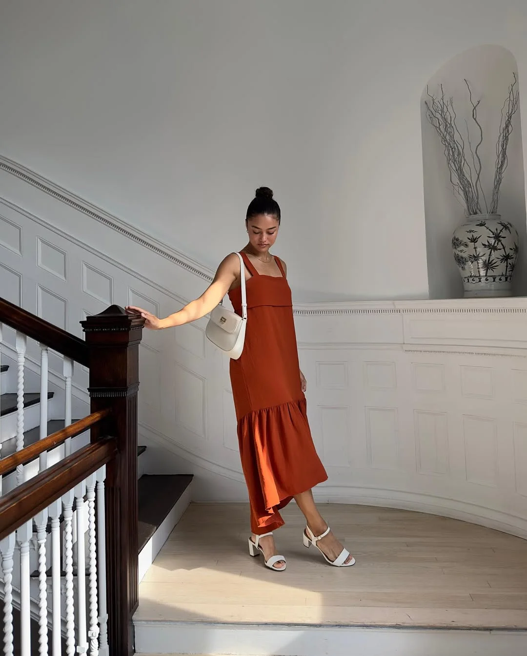 summer sundresses 2026 Terracotta Midi Sundress With Quiet Gallery Energy