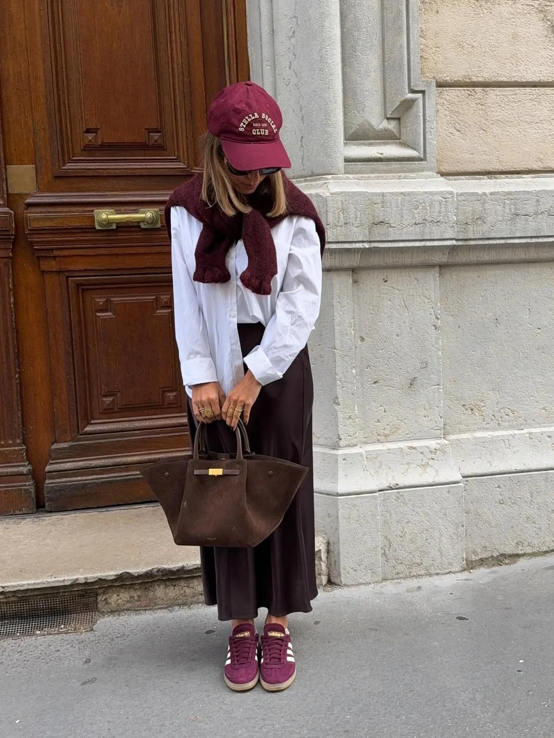 trendy midsize outfits summer 2026 Burgundy Accessories And Satin Skirts With Quiet Luxury Appeal