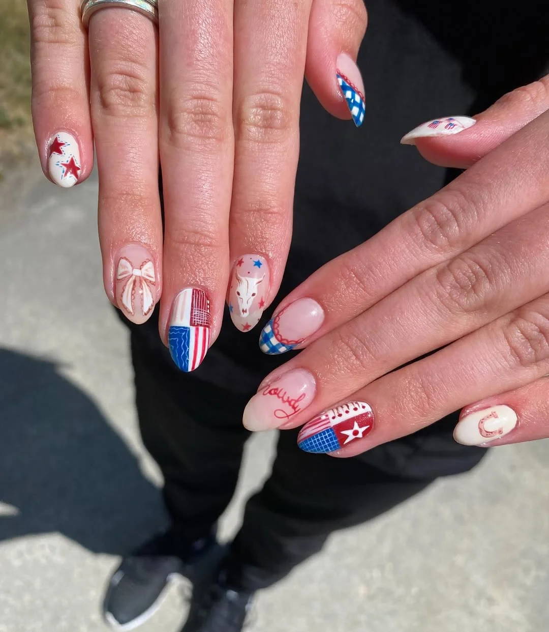usa nails 2026 + Western Americana Nails with Rodeo Charm
