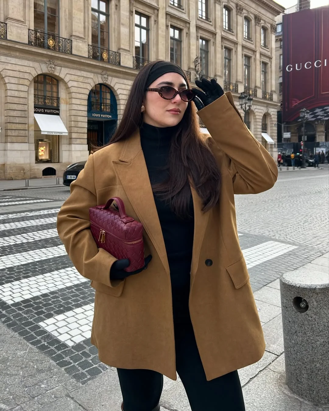 back to school outfits 2026 Camel Blazer Over an All-Black Base