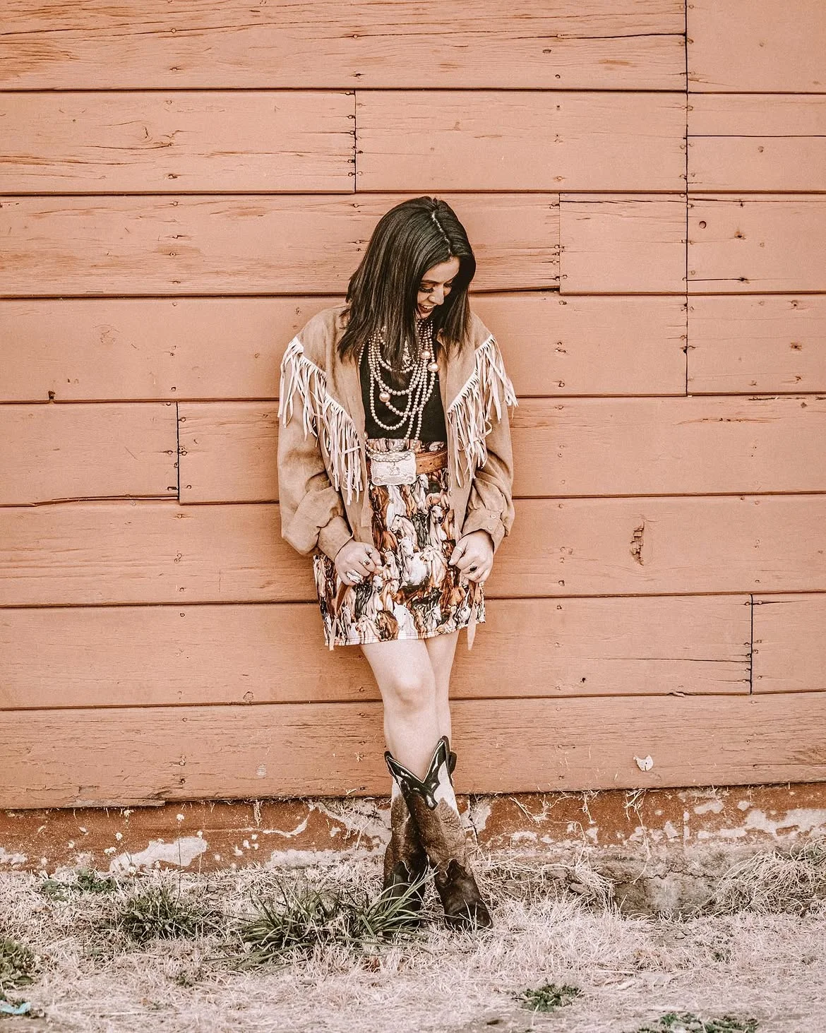 boho chic fall outfits 2026 + Fringe Suede and a Statement Western Mini