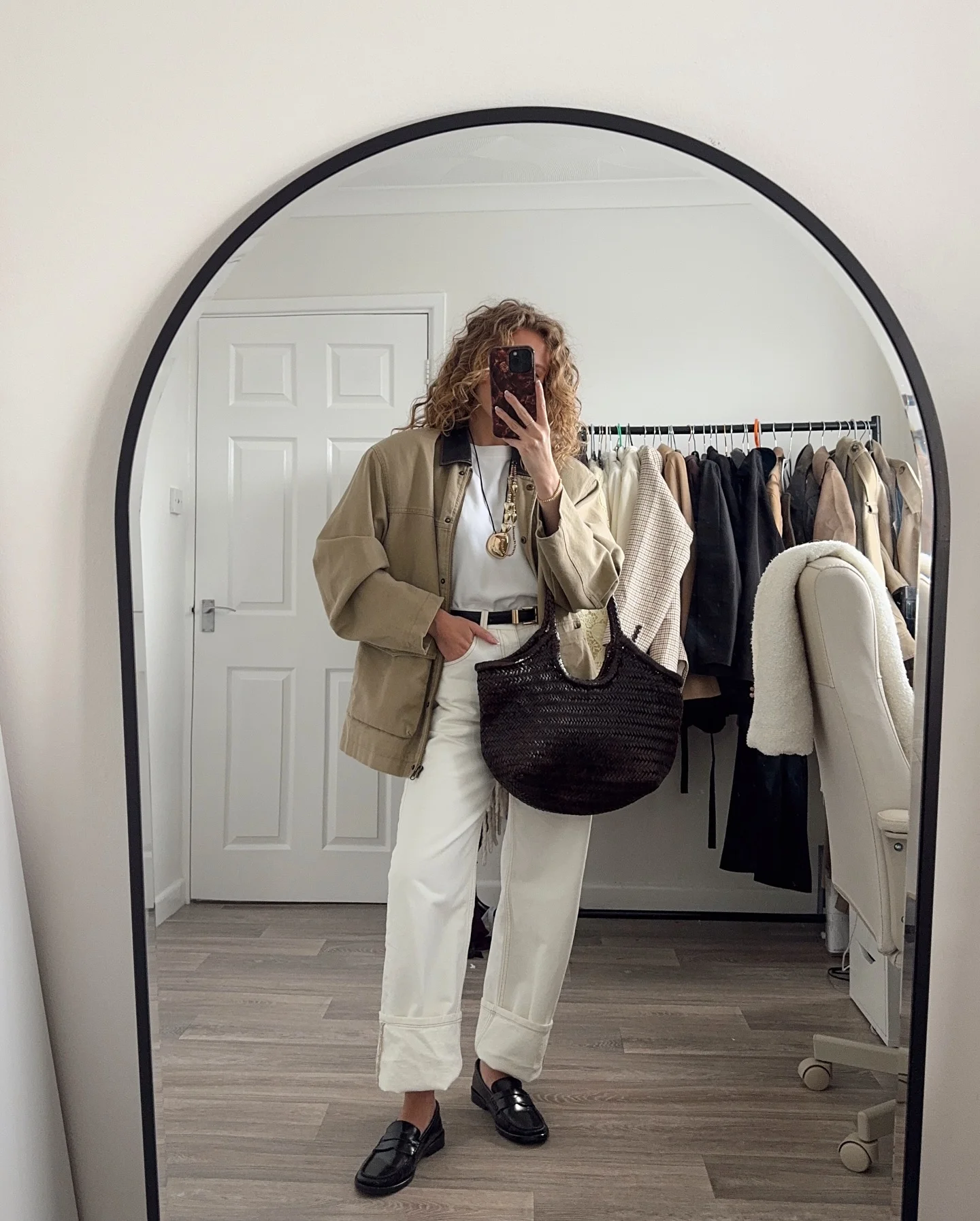 cozy & chic autumn outfits for women 2026 A Utility Jacket and White Denim Formula That Always Works