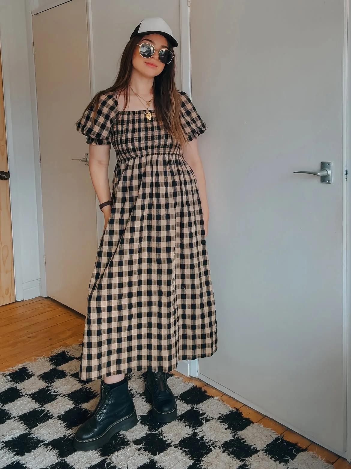 cute fall outfits docs 2026 Gingham Dresses and Chunky Fall Boots