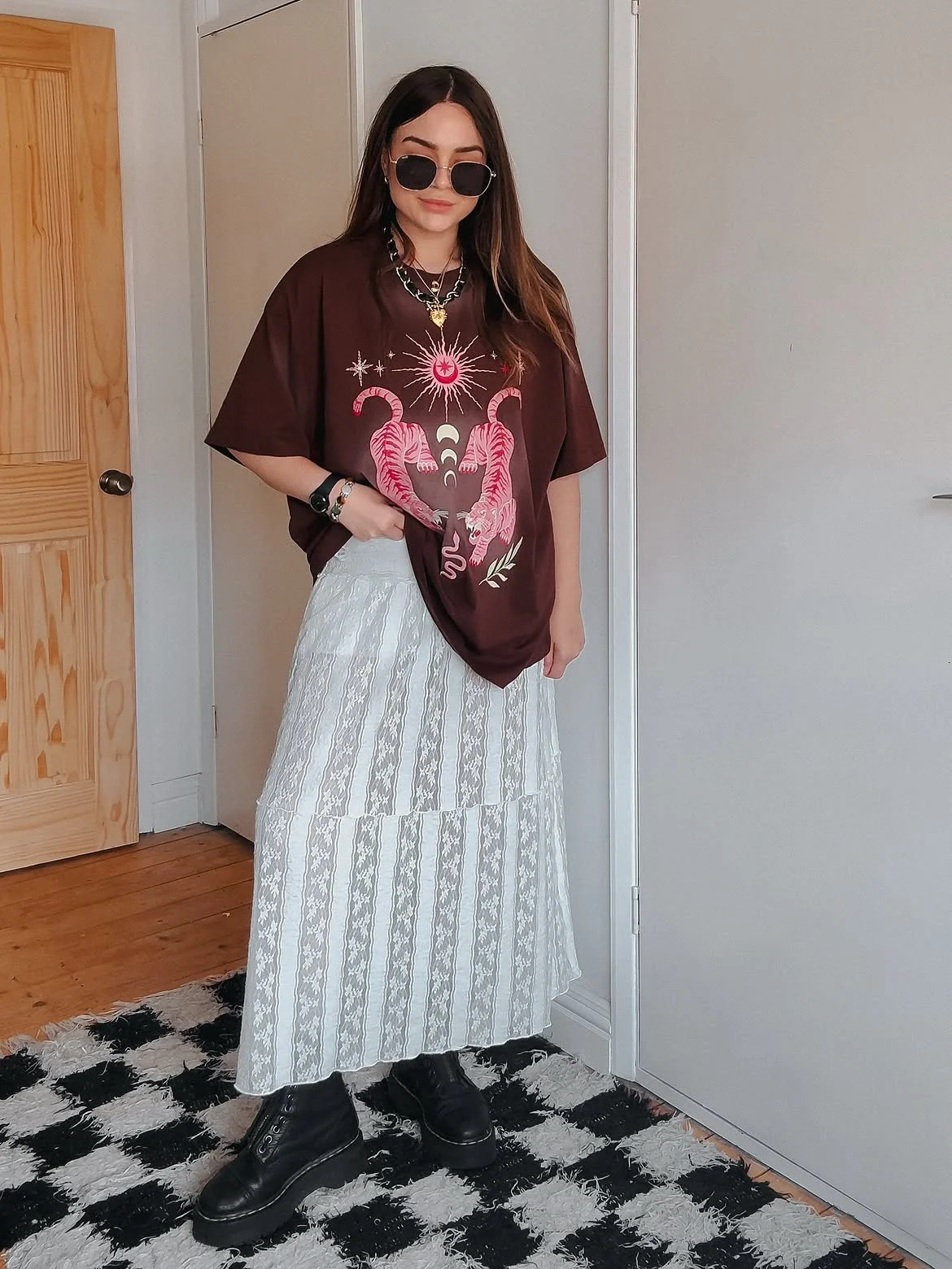 cute fall outfits docs 2026 Lace Midi Skirts and Oversized Graphic Tees