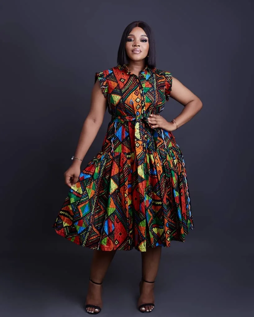 fall 2026 outfits for black women + Colorful Printed Dress With A Modern Celebration Mood